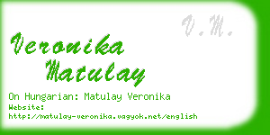 veronika matulay business card